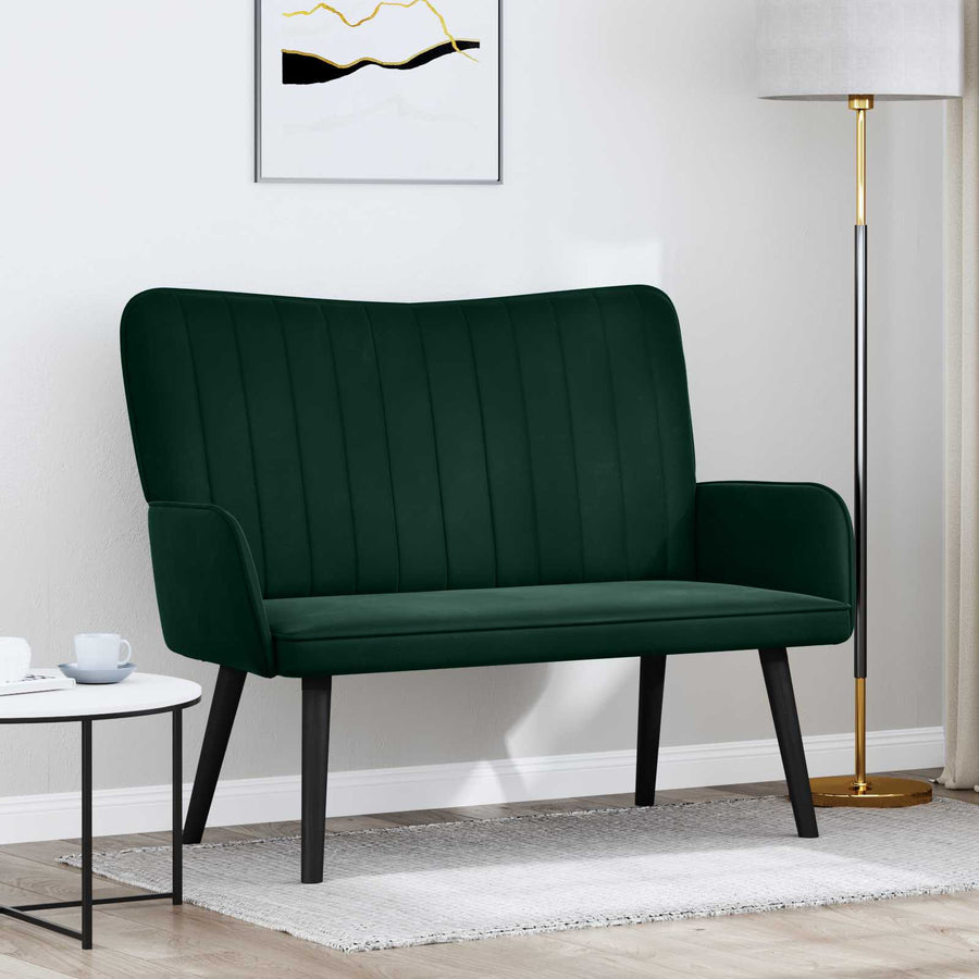 Twee Persoons Sofa Donkergroen 115 x 61 x 87 cm Fluweel