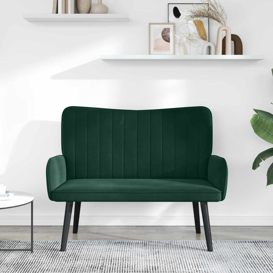 Twee Persoons Sofa Donkergroen 115 x 61 x 87 cm Fluweel