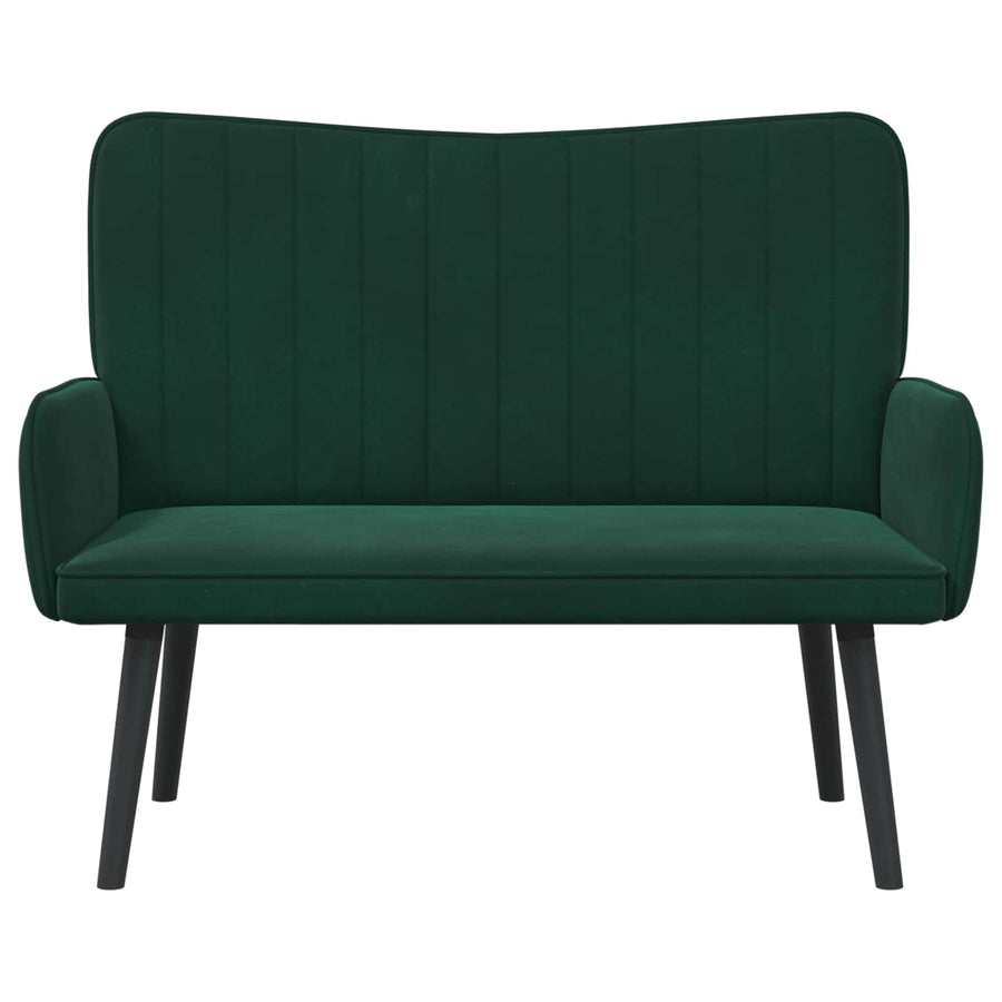 Twee Persoons Sofa Donkergroen 115 x 61 x 87 cm Fluweel