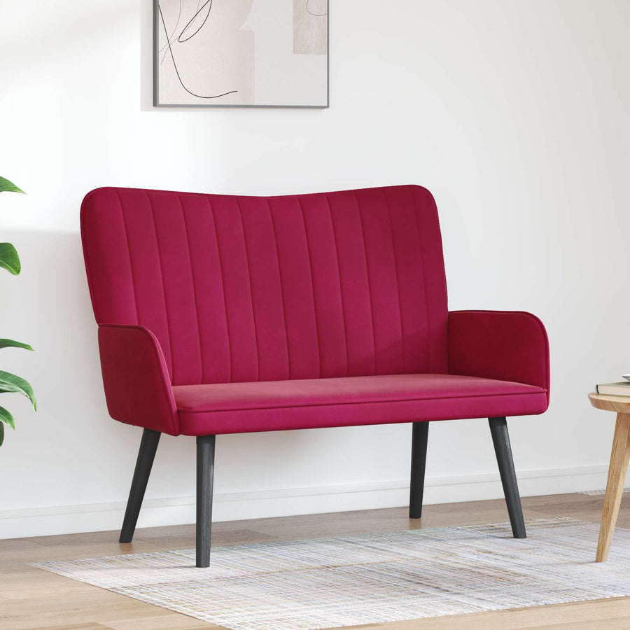 Twee Persoons Sofa Wijnrood 115 x 61 x 87 cm Fluweel