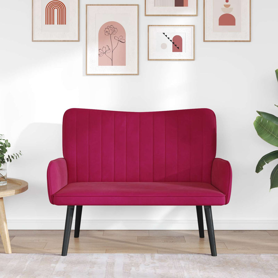 Twee Persoons Sofa Wijnrood 115 x 61 x 87 cm Fluweel