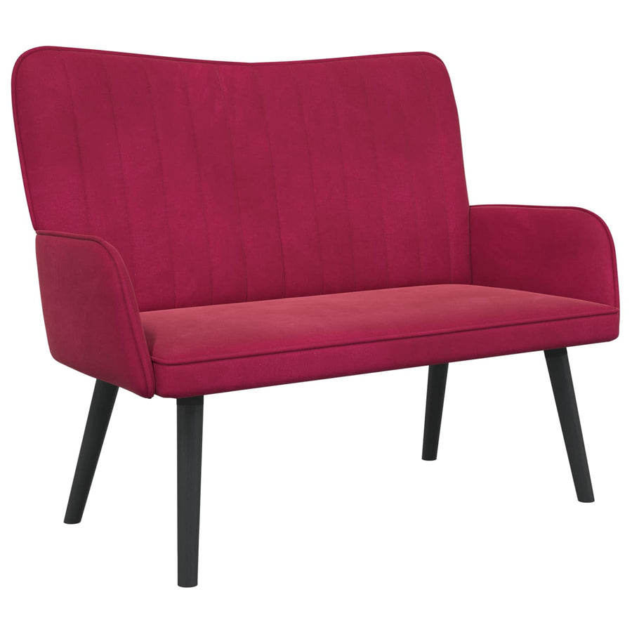 Twee Persoons Sofa Wijnrood 115 x 61 x 87 cm Fluweel