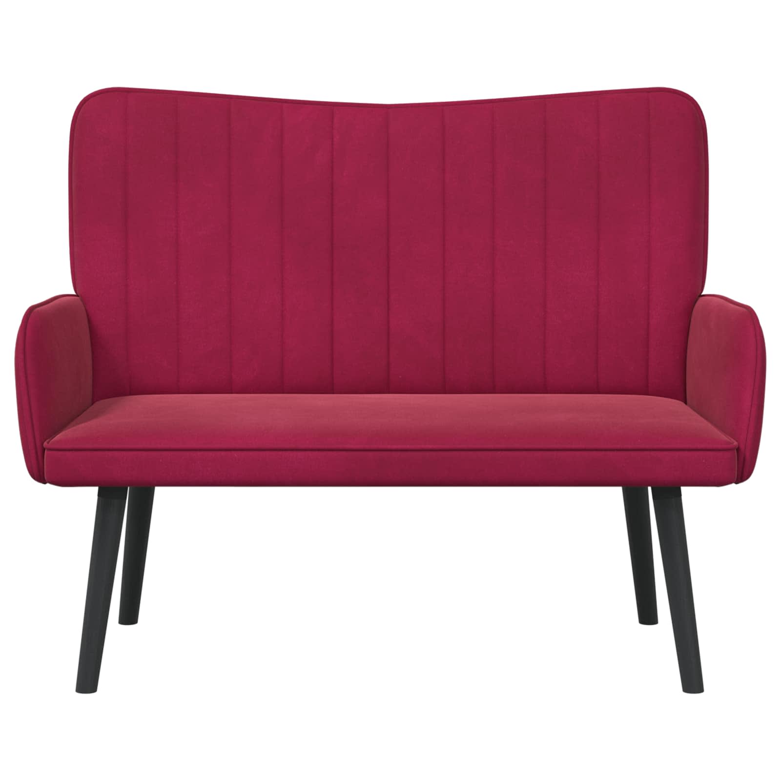 Twee Persoons Sofa Wijnrood 115 x 61 x 87 cm Fluweel