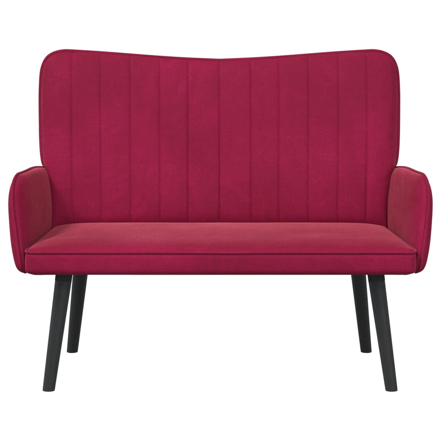 Twee Persoons Sofa Wijnrood 115 x 61 x 87 cm Fluweel
