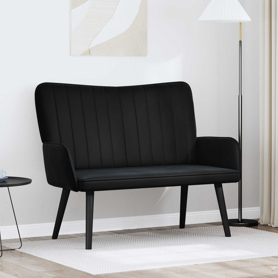 Twee Persoons Sofa Zwart 115 x 61 x 87 cm Fluweel