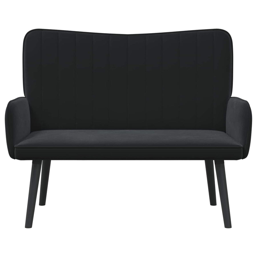 Twee Persoons Sofa Zwart 115 x 61 x 87 cm Fluweel