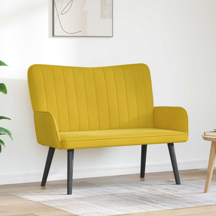 Twee Persoons Sofa Geel 115 x 61 x 87 cm Fluweel