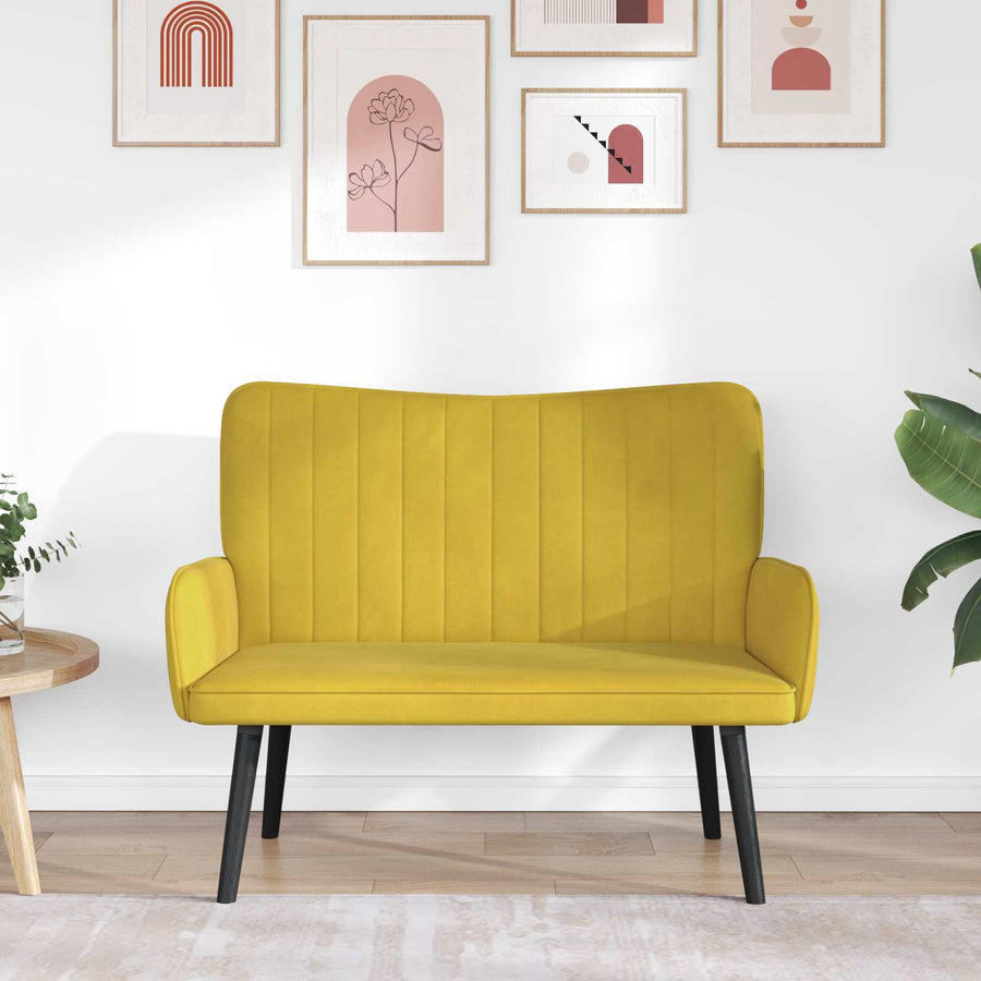 Twee Persoons Sofa Geel 115 x 61 x 87 cm Fluweel