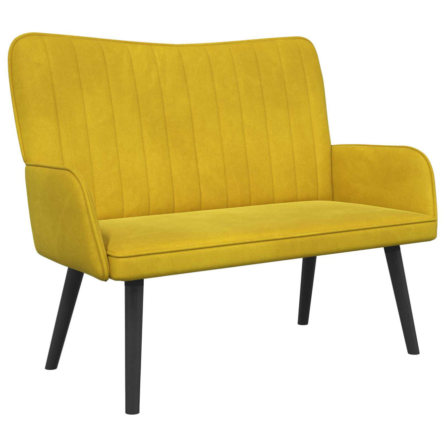 Twee Persoons Sofa Geel 115 x 61 x 87 cm Fluweel