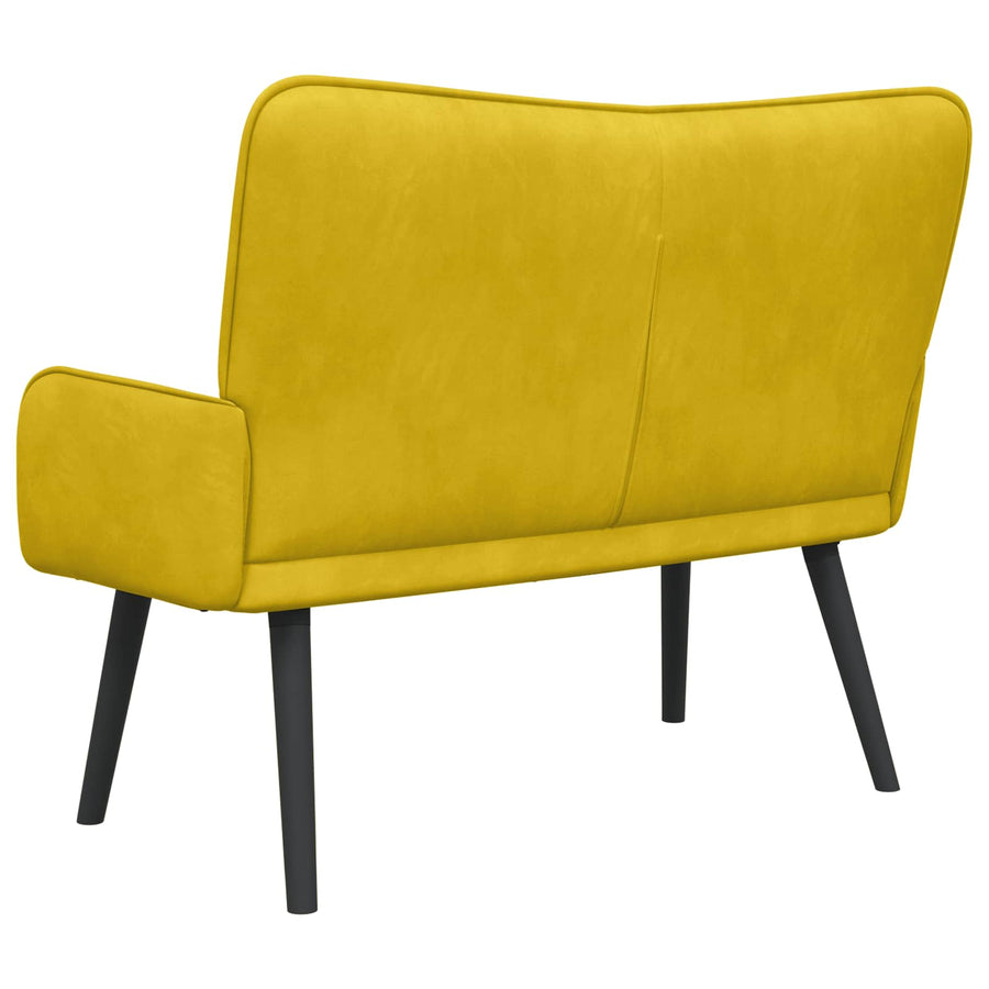 Twee Persoons Sofa Geel 115 x 61 x 87 cm Fluweel