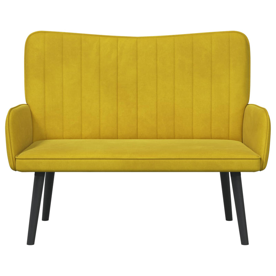 Twee Persoons Sofa Geel 115 x 61 x 87 cm Fluweel