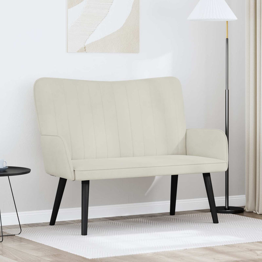 Twee Persoons Sofa Crème 115 x 61 x 87 cm Fluweel