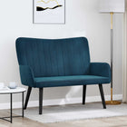 Bank 2-persoons blauw fluweel 115x61x87 cm