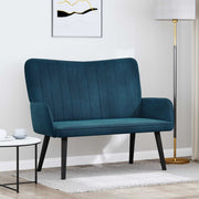 Bank 2-persoons blauw fluweel 115x61x87 cm