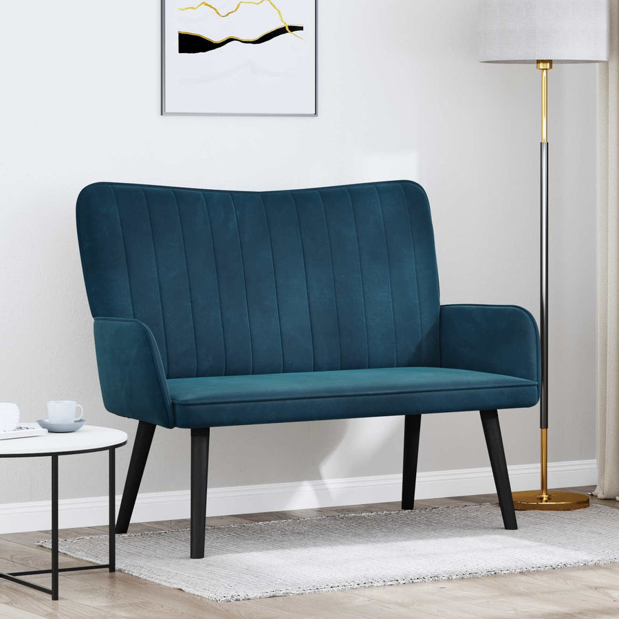 Twee Persoons Sofa Blauw 115 x 61 x 87 cm Fluweel