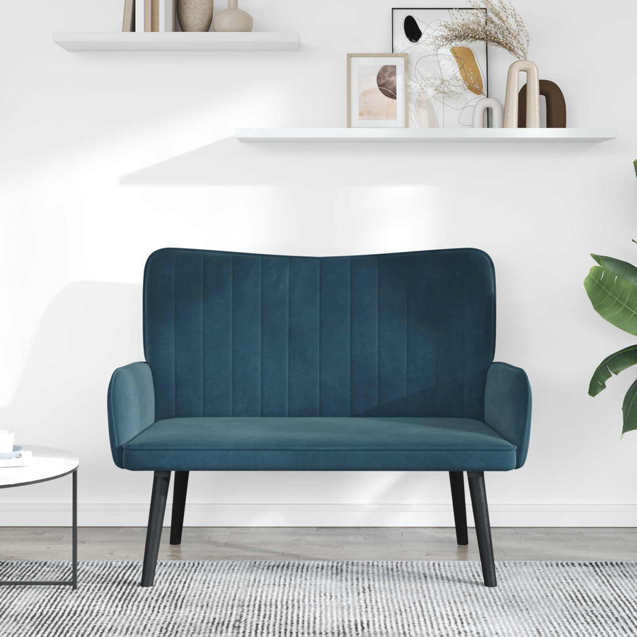 Twee Persoons Sofa Blauw 115 x 61 x 87 cm Fluweel