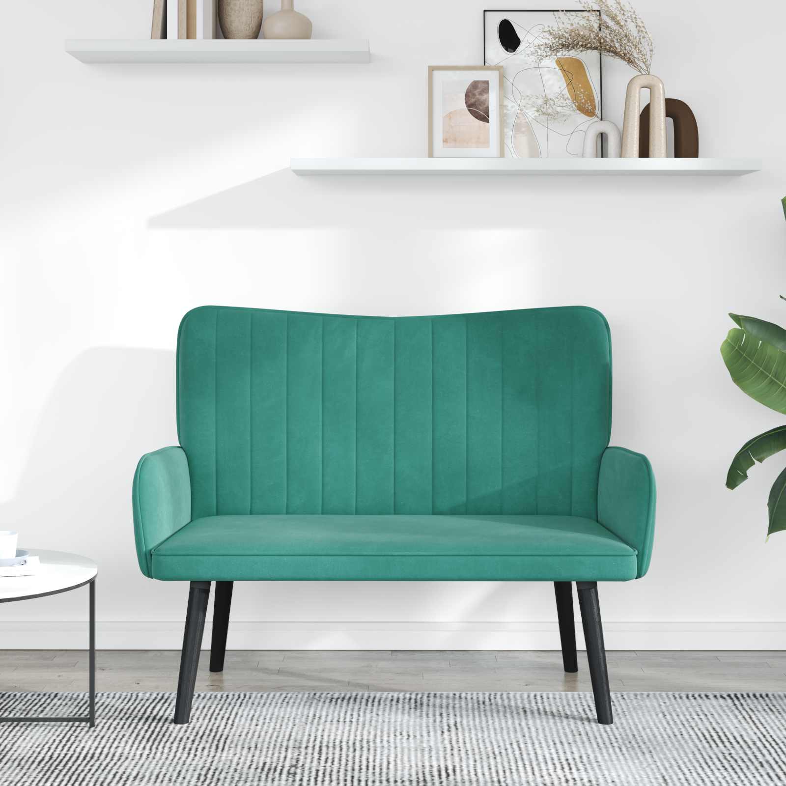 Twee Persoons Sofa Turquoise 115 x 61 x 87 cm Fluweel