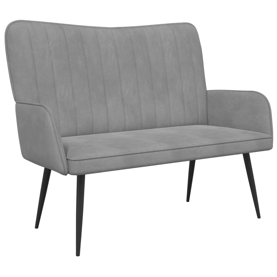 Twee Persoons Sofa Lichtgrijs 115 x 61 x 87 cm Fluweel