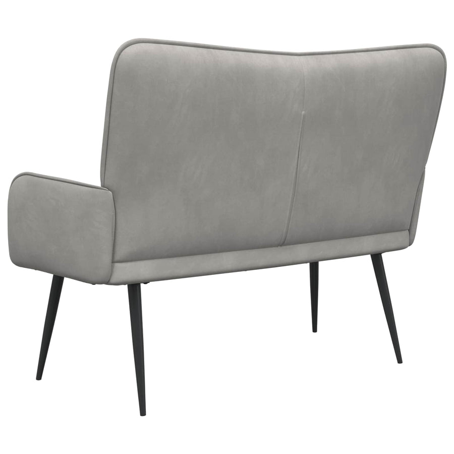 Twee Persoons Sofa Lichtgrijs 115 x 61 x 87 cm Fluweel