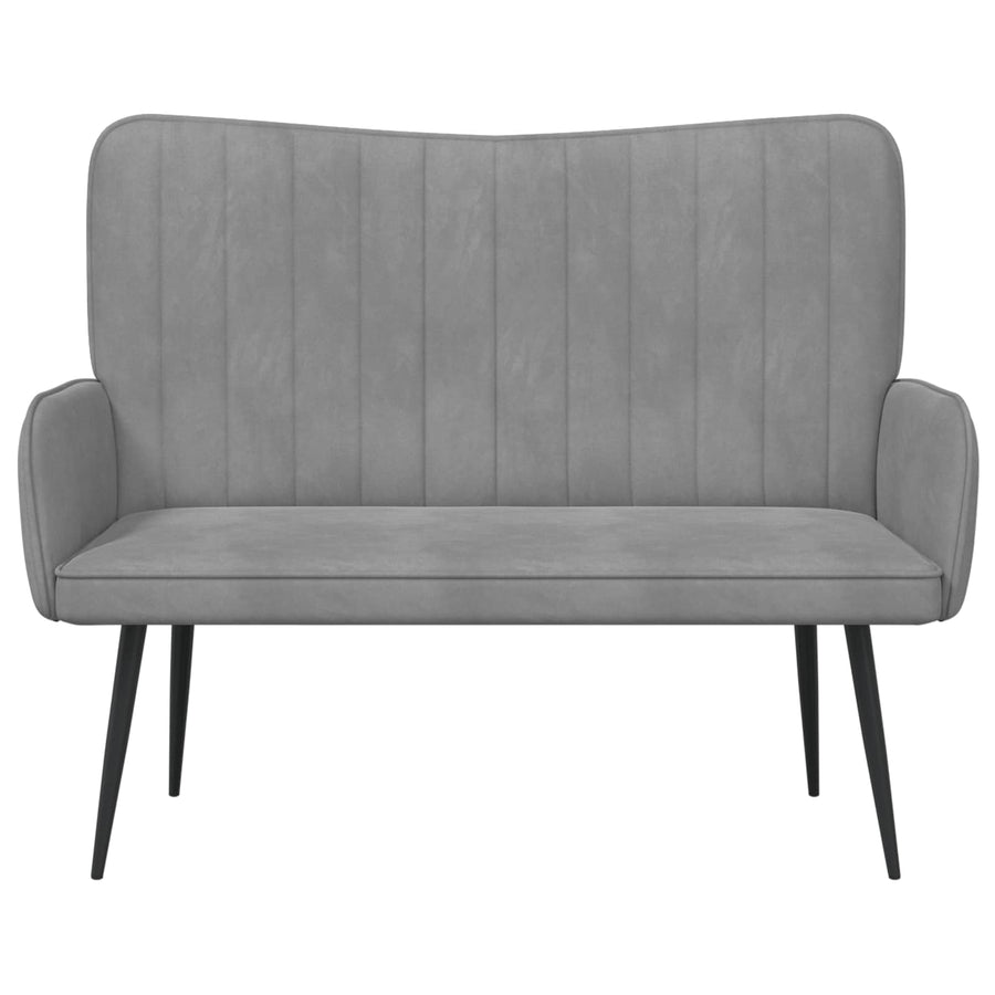 Twee Persoons Sofa Lichtgrijs 115 x 61 x 87 cm Fluweel