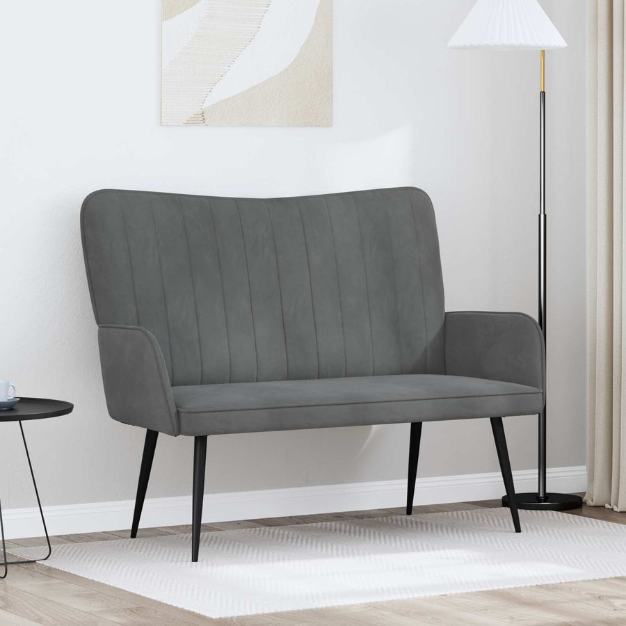Twee Persoons Sofa Donkergrijs 115 x 61 x 87 cm Fluweel