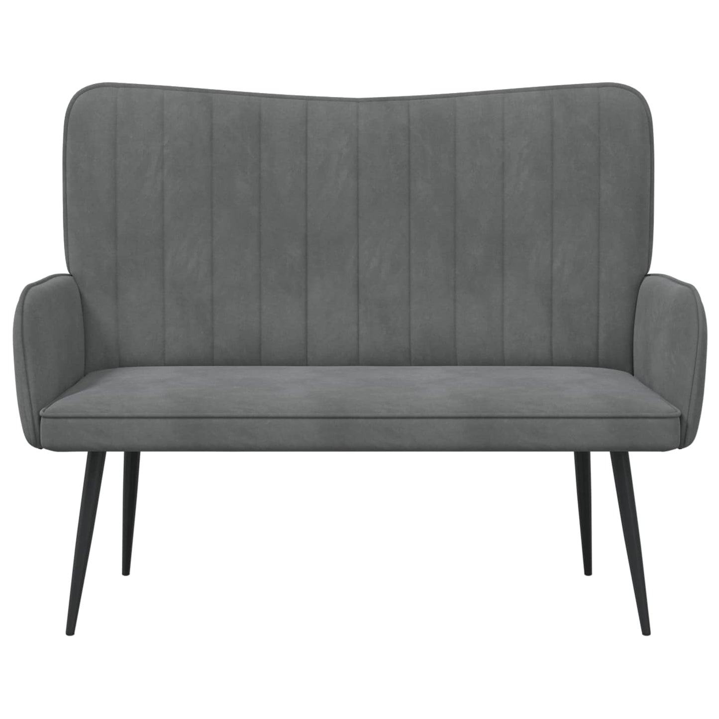 Twee Persoons Sofa Donkergrijs 115 x 61 x 87 cm Fluweel