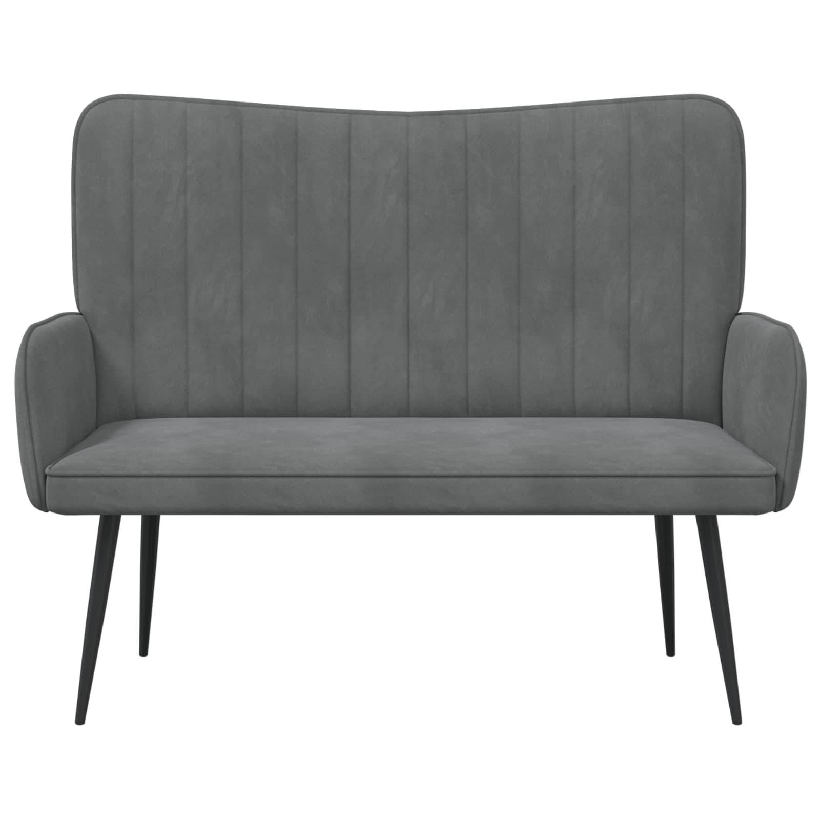 Twee Persoons Sofa Donkergrijs 115 x 61 x 87 cm Fluweel