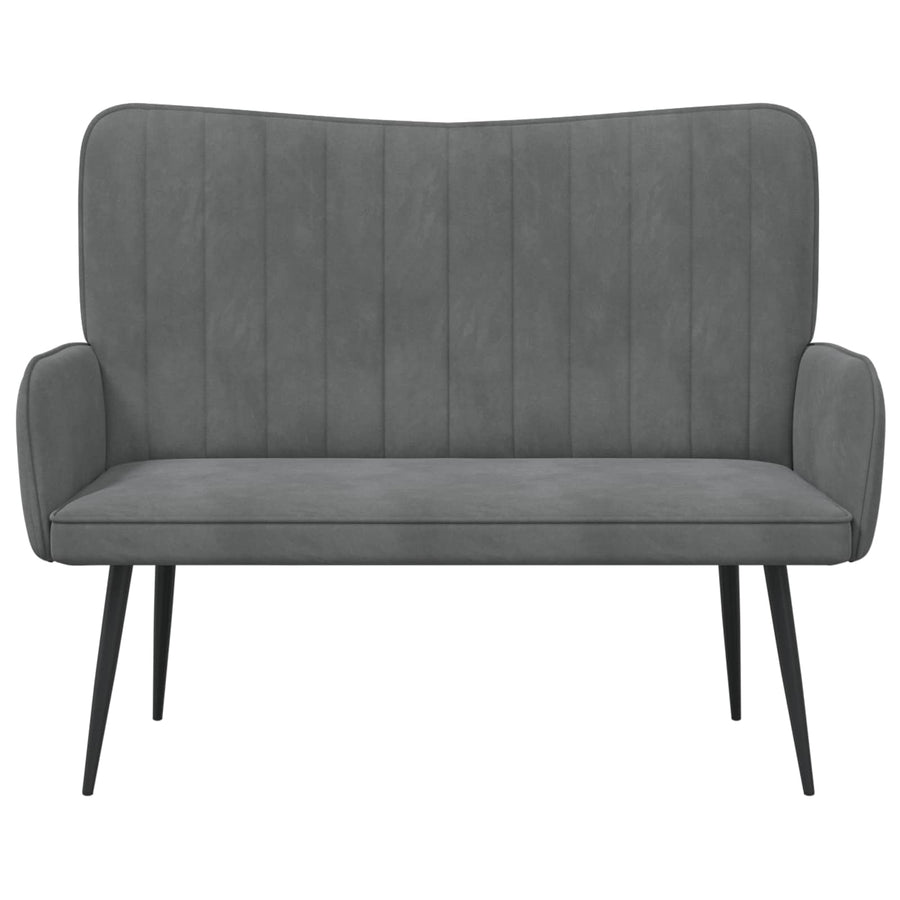 Twee Persoons Sofa Donkergrijs 115 x 61 x 87 cm Fluweel