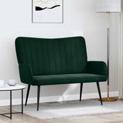 Tweepersoonsbank fluweel donkergroen 115x61x87 cm