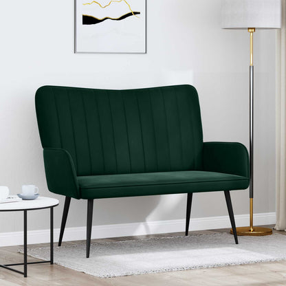 Twee Persoons Sofa Donkergroen 115 x 61 x 87 cm Fluweel