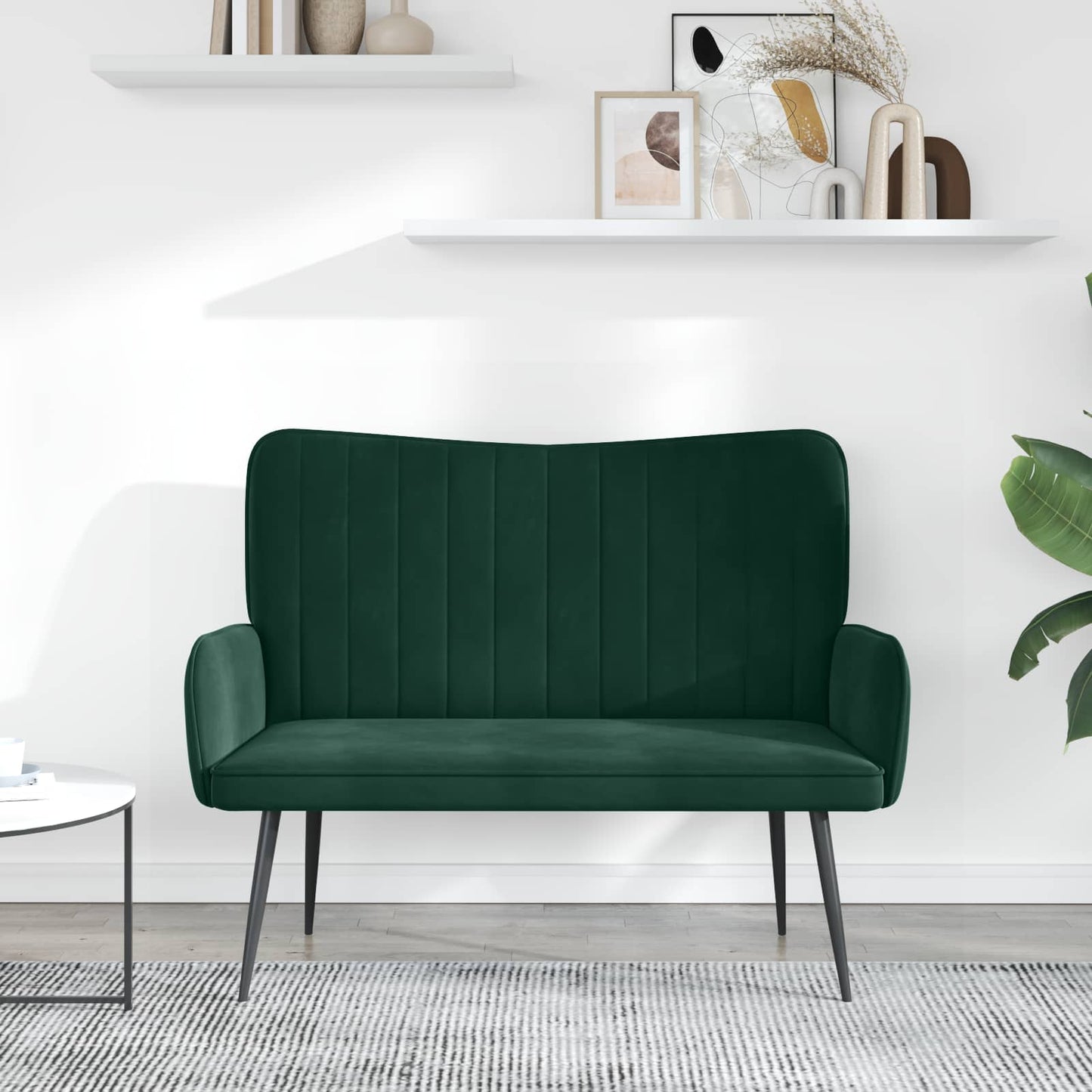 Twee Persoons Sofa Donkergroen 115 x 61 x 87 cm Fluweel