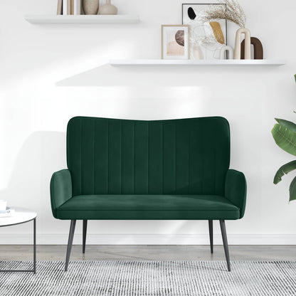 Twee Persoons Sofa Donkergroen 115 x 61 x 87 cm Fluweel