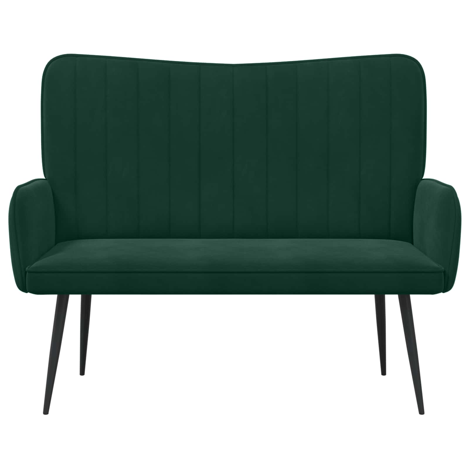 Twee Persoons Sofa Donkergroen 115 x 61 x 87 cm Fluweel
