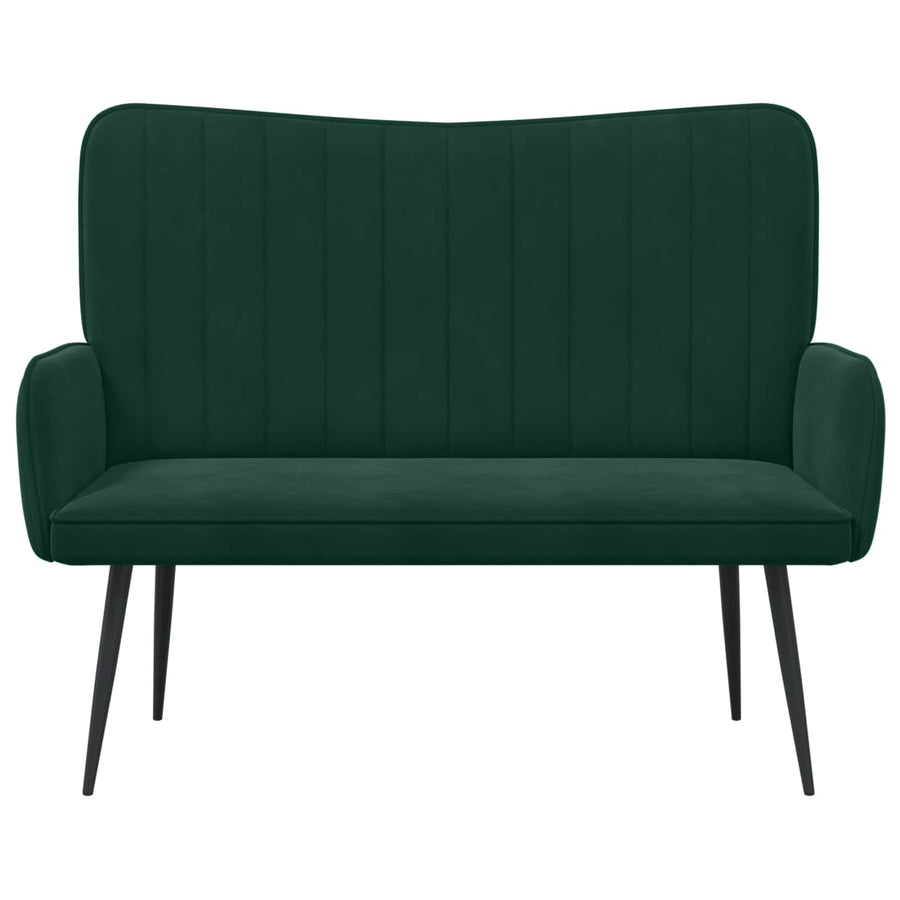 Twee Persoons Sofa Donkergroen 115 x 61 x 87 cm Fluweel