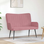 Sofa 2-persoons roze 115x61x87 cm fluweel