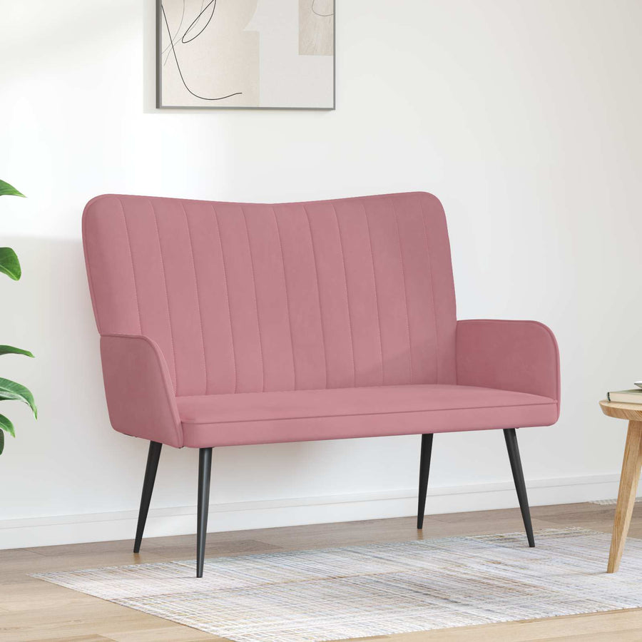 Twee Persoons Sofa Roze 115 x 61 x 87 cm Fluweel