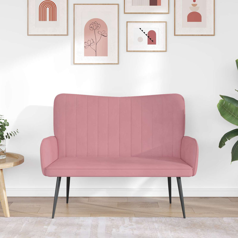 Twee Persoons Sofa Roze 115 x 61 x 87 cm Fluweel