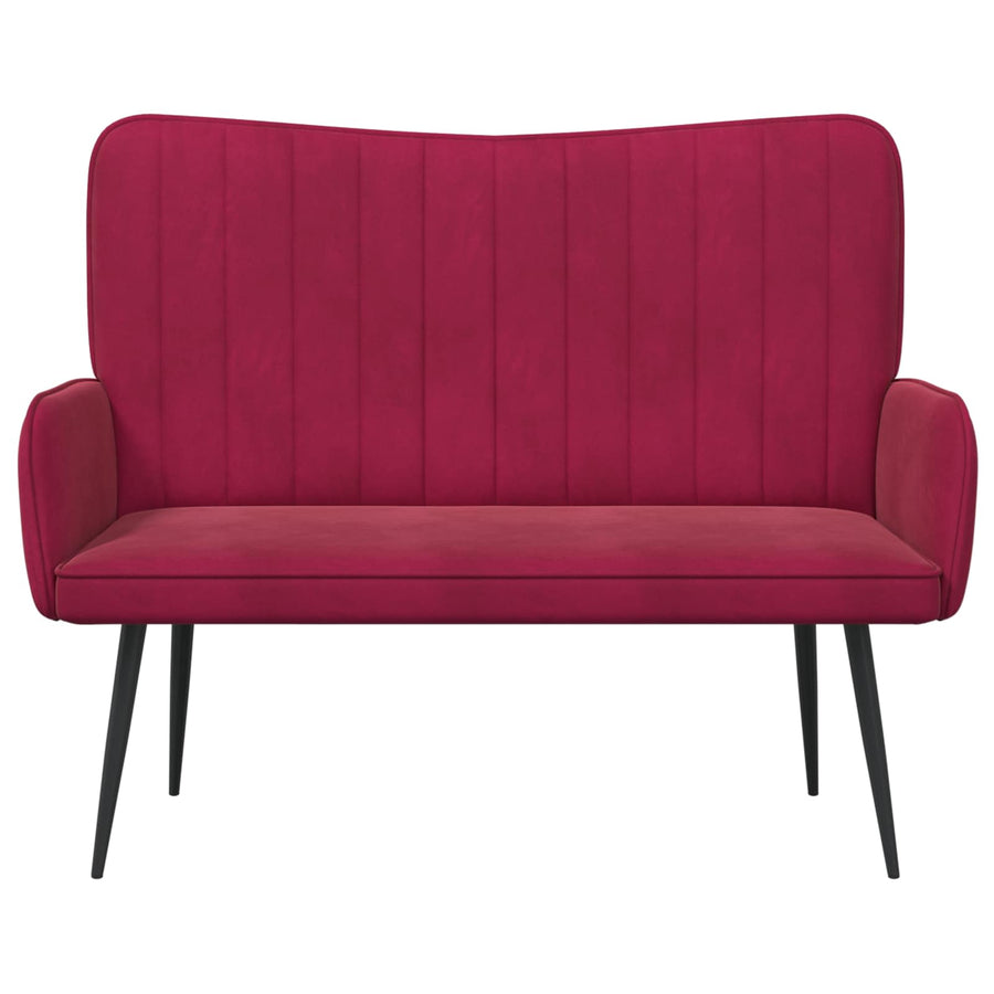 Twee Persoons Sofa Wijnrood 115 x 61 x 87 cm Fluweel