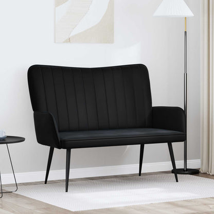 Twee Persoons Sofa Zwart 115 x 61 x 87 cm Fluweel
