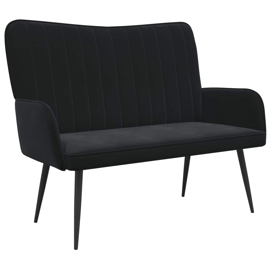 Twee Persoons Sofa Zwart 115 x 61 x 87 cm Fluweel