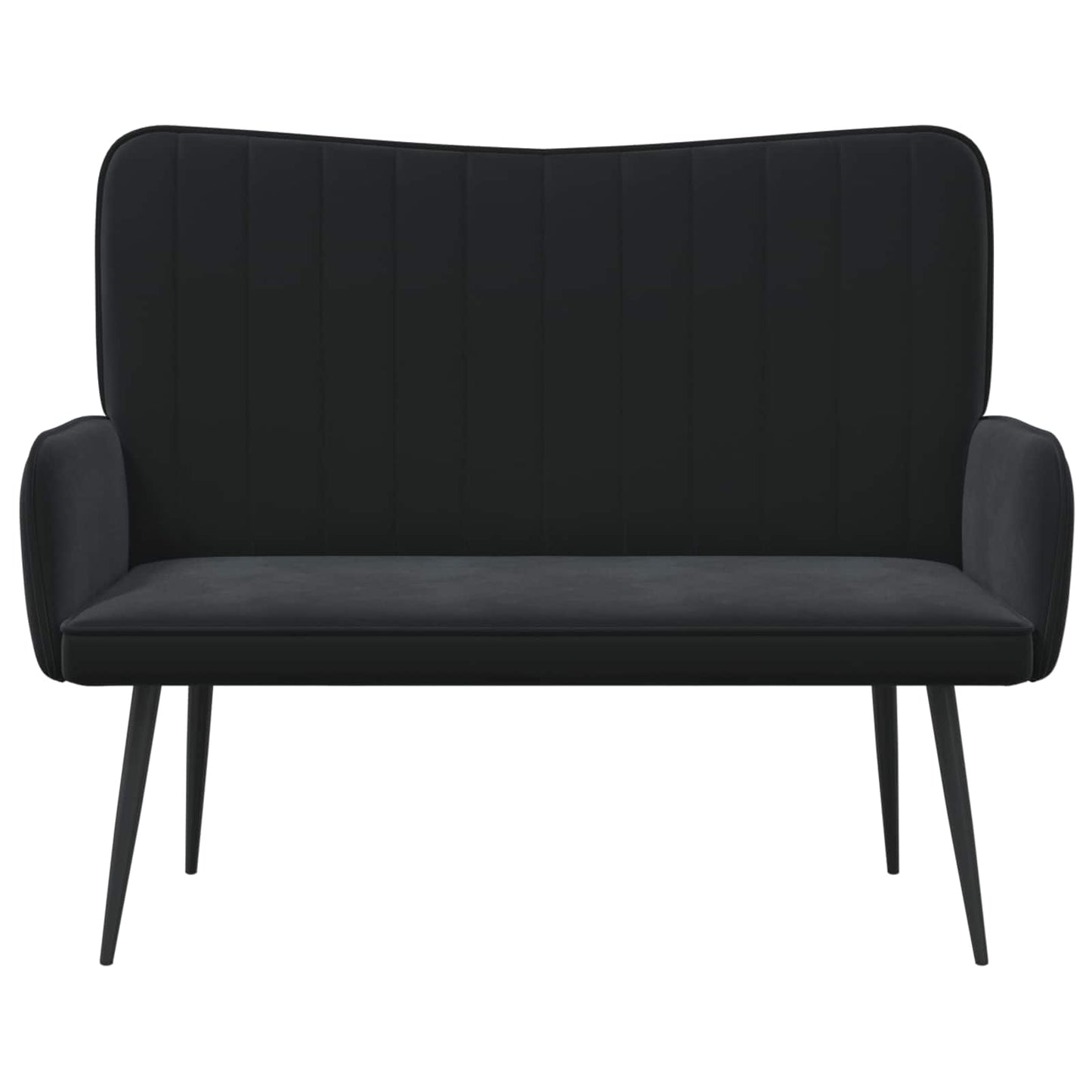 Twee Persoons Sofa Zwart 115 x 61 x 87 cm Fluweel
