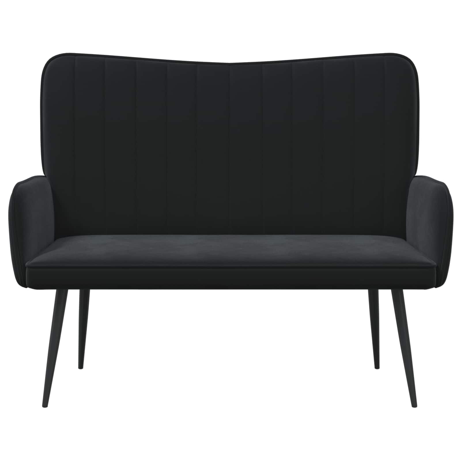Twee Persoons Sofa Zwart 115 x 61 x 87 cm Fluweel