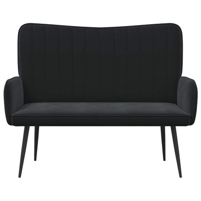 Twee Persoons Sofa Zwart 115 x 61 x 87 cm Fluweel