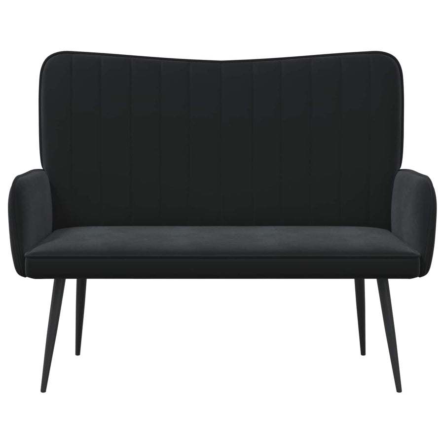 Twee Persoons Sofa Zwart 115 x 61 x 87 cm Fluweel