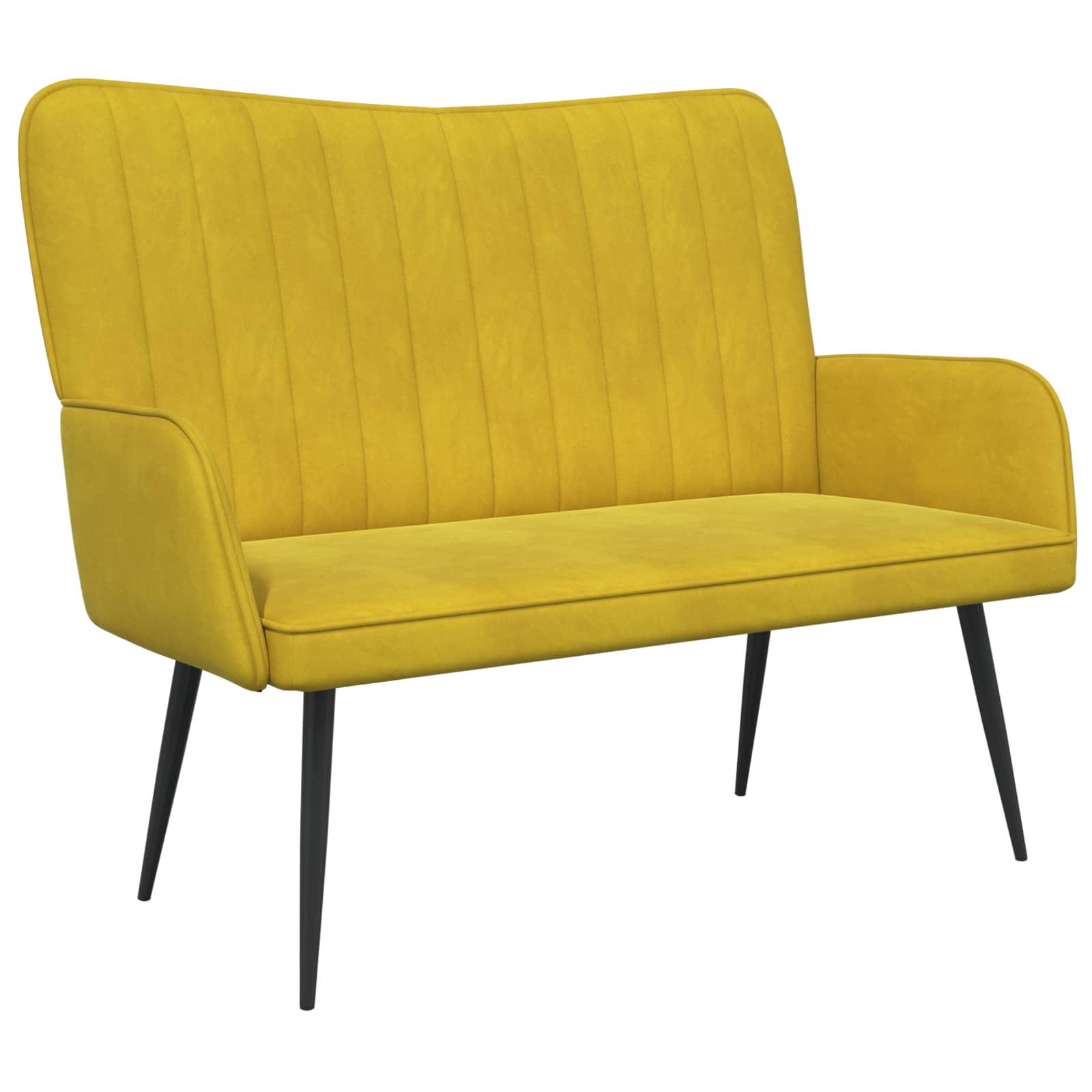 Twee Persoons Sofa Geel 115 x 61 x 87 cm Fluweel