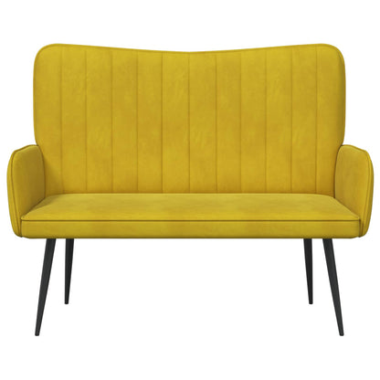Twee Persoons Sofa Geel 115 x 61 x 87 cm Fluweel