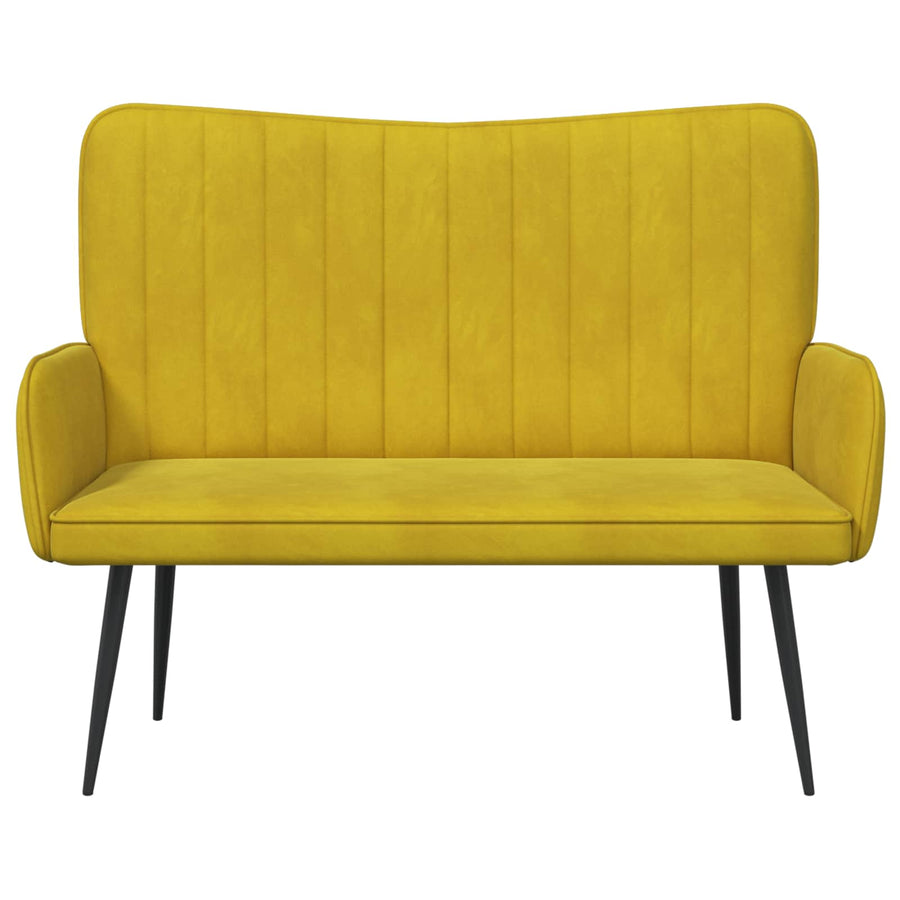 Twee Persoons Sofa Geel 115 x 61 x 87 cm Fluweel