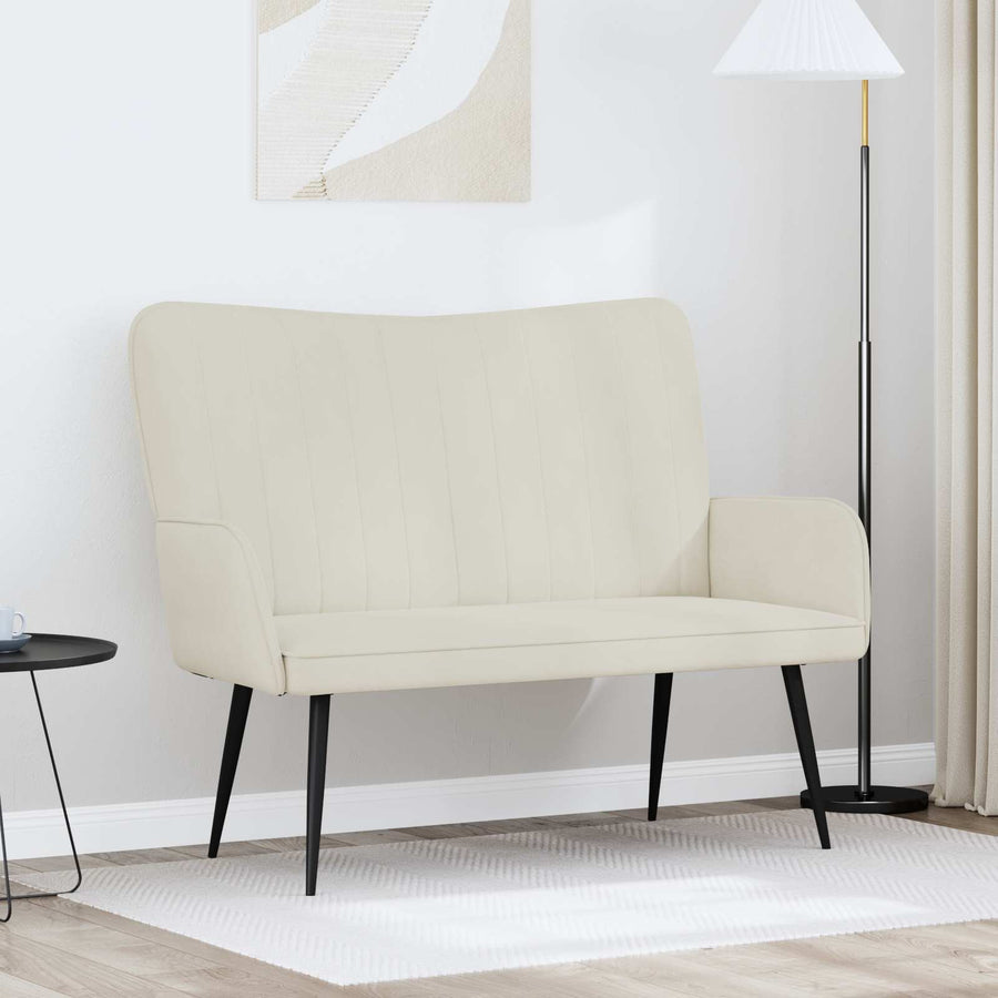 Twee Persoons Sofa Crème 115 x 61 x 87 cm Fluweel