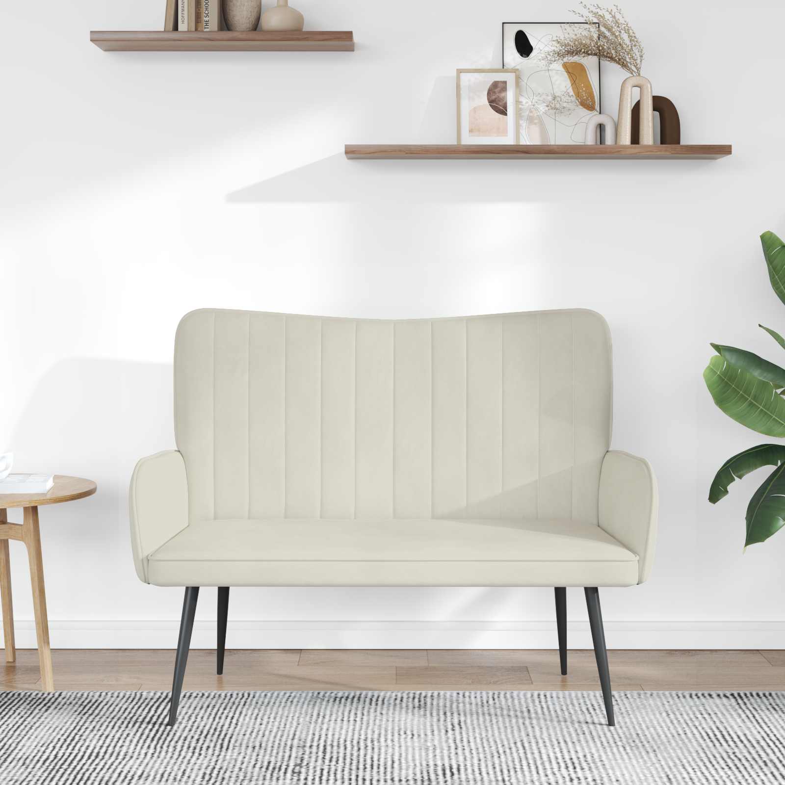 Twee Persoons Sofa Crème 115 x 61 x 87 cm Fluweel