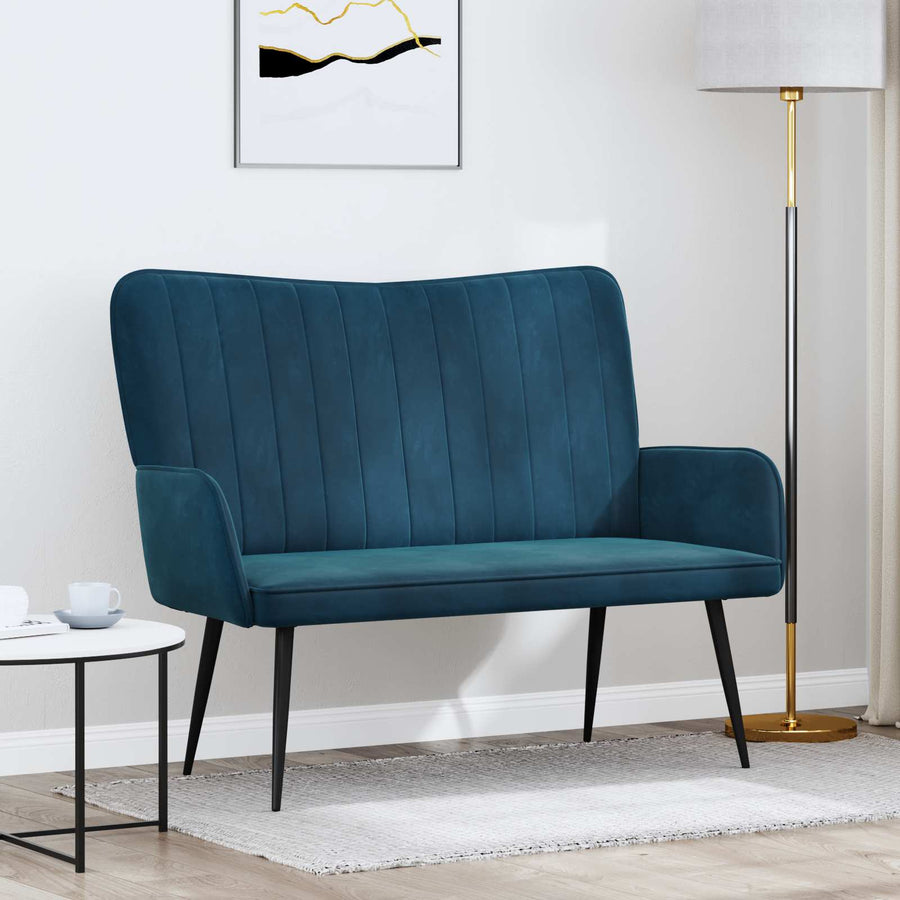 Twee Persoons Sofa Blauw 115 x 61 x 87 cm Fluweel
